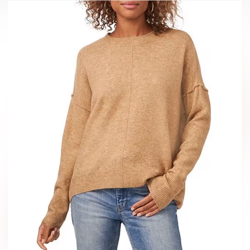 Vince Camuto Crew Neck Extended Shoulder Seamed Cozy Statement Sweater NWT XL
